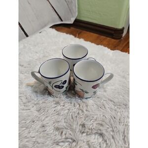 Princess House Orchard Medley Mugs Set of 3 Fruit
